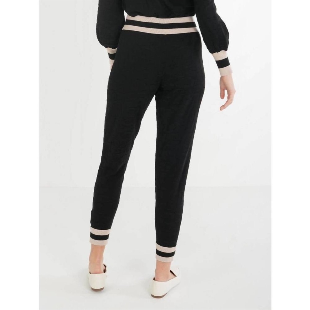 NWT EMILY MCCARTHY downtown jogger pant, black knit cheetah size large